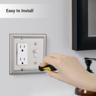 Foto 3 | Placas De Pared Dewenwils De Níquel Cepillado Con Doble Salida, Paquete De 2 - Venta Internacional.