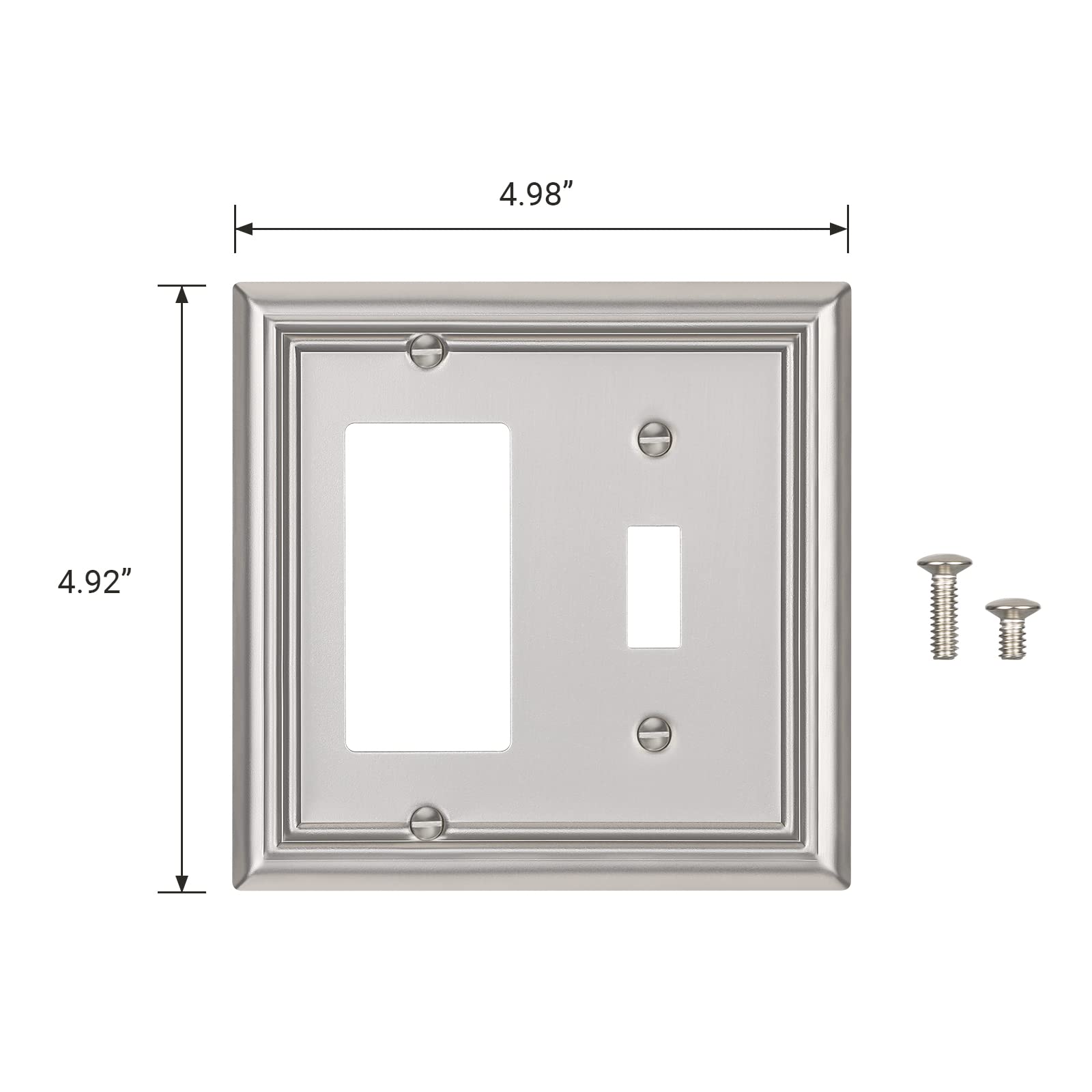 Foto 6 | Placas De Pared Dewenwils De Níquel Cepillado Con Doble Salida, Paquete De 2 - Venta Internacional.