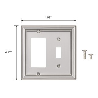 Foto 6 | Placas De Pared Dewenwils De Níquel Cepillado Con Doble Salida, Paquete De 2 - Venta Internacional.