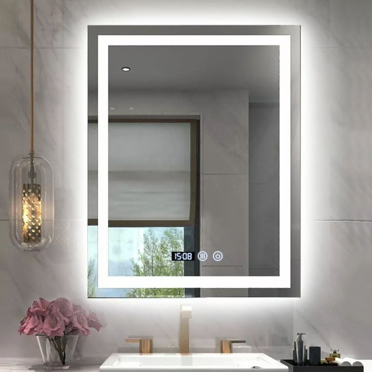 Espejo Led Baño 50x70cm Touch 3 Modo Con Función Antivaho