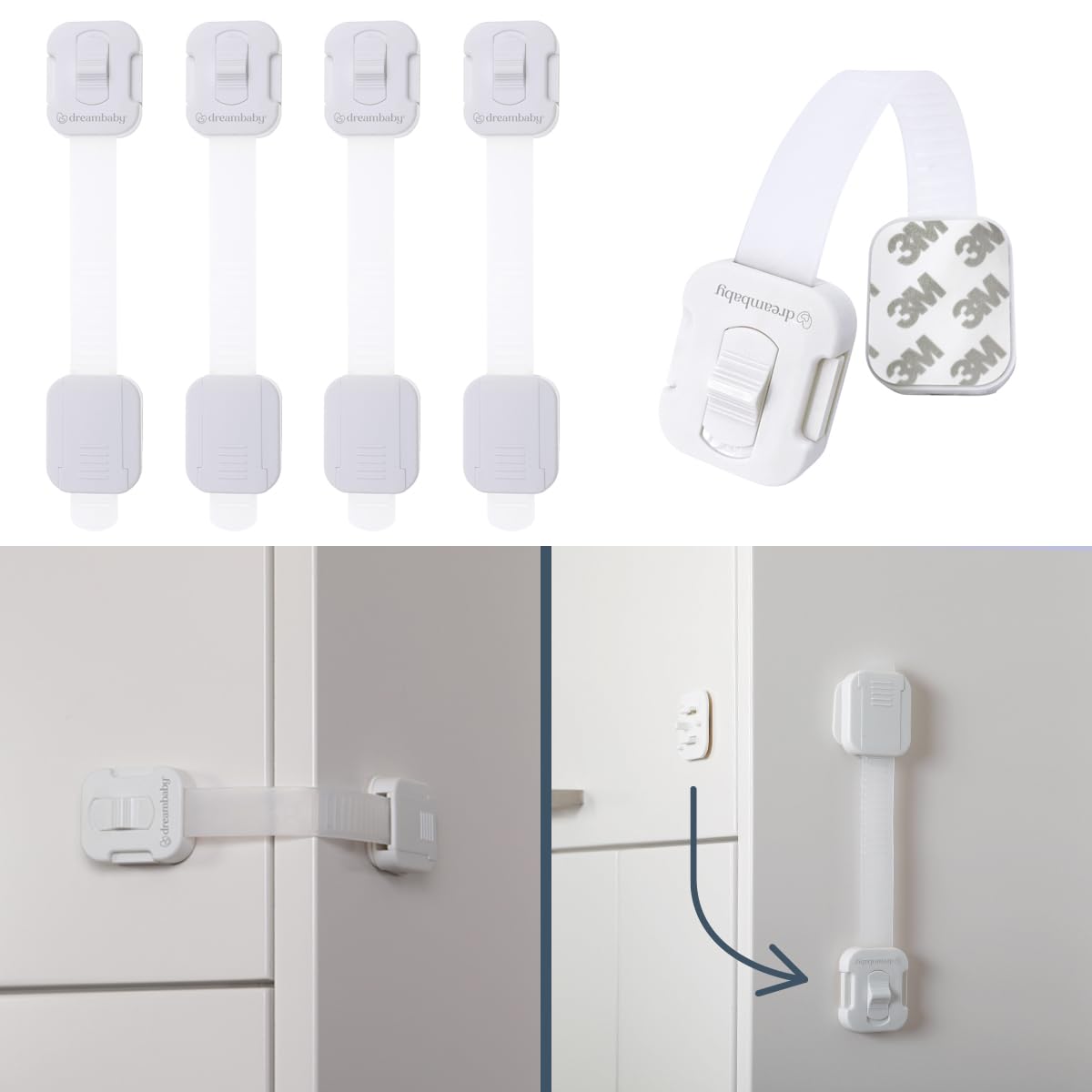 Foto 1 | Cerraduras De Armario Dreambaby, Giratorias Multiusos, Adapta-latch - Venta Internacional.