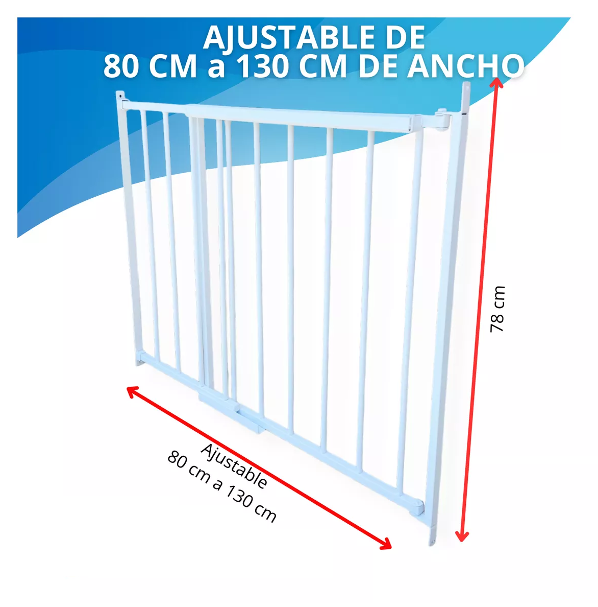 Foto 4 pulgar | Puerta Reja Seguridad Bebes Escaleras Mascotas Expandible Bb Blanco