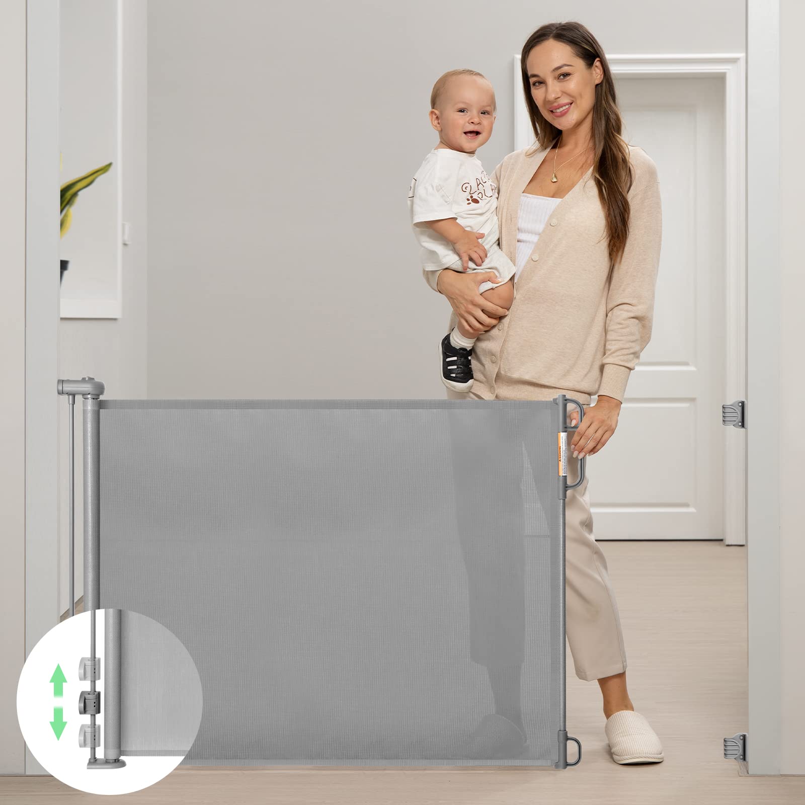 Foto 2 pulgar | Puerta Retráctil Para Bebés Momcozy, Malla, 104 Cm De Alto Y 180 Cm De Ancho - Venta Internacional.