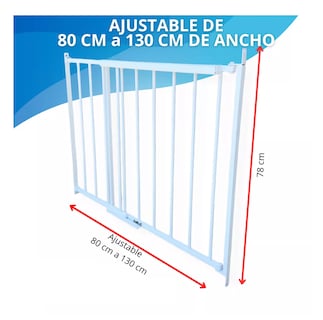 Foto 3 | Puerta Reja Seguridad Bebes Escaleras Mascotas Expandible Bb Blanco