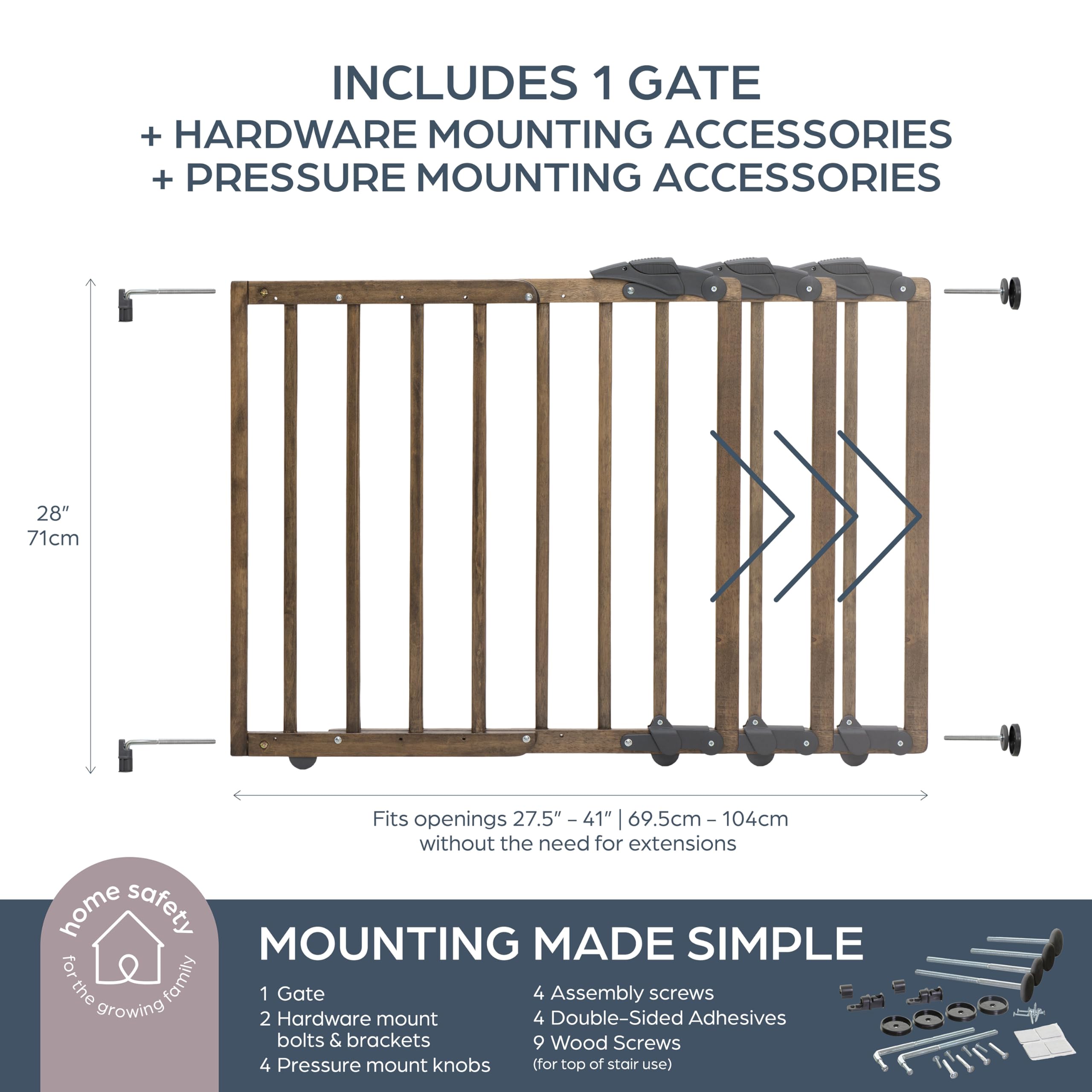 Foto 3 pulgar | Baby Gate Dreambaby Nottingham De Madera Rústica De 70 A 104 Cm - Venta Internacional.