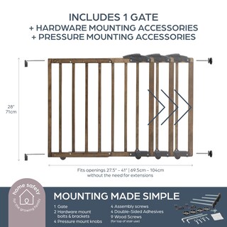 Foto 2 | Baby Gate Dreambaby Nottingham De Madera Rústica De 70 A 104 Cm - Venta Internacional.