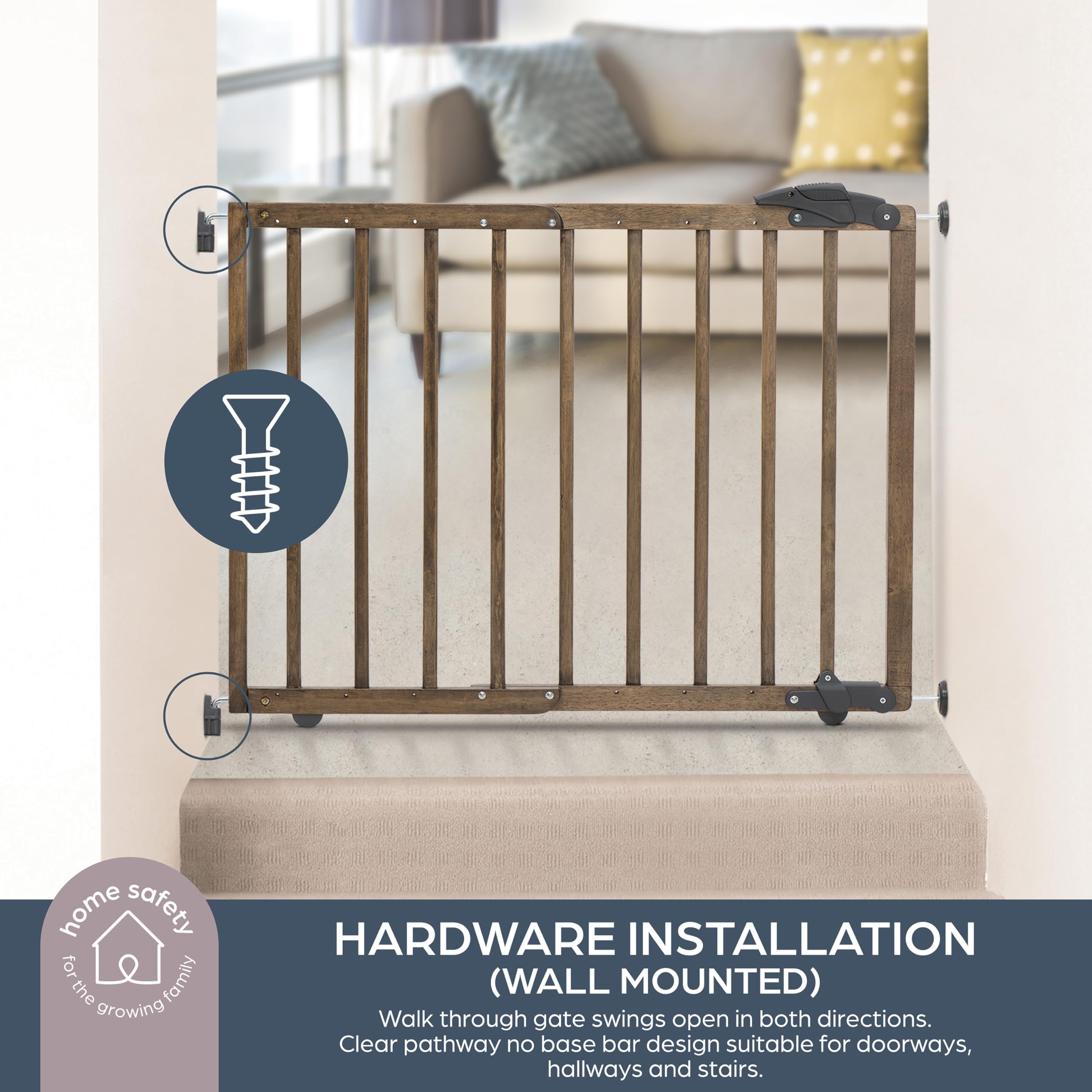 Foto 5 pulgar | Baby Gate Dreambaby Nottingham De Madera Rústica De 70 A 104 Cm - Venta Internacional.