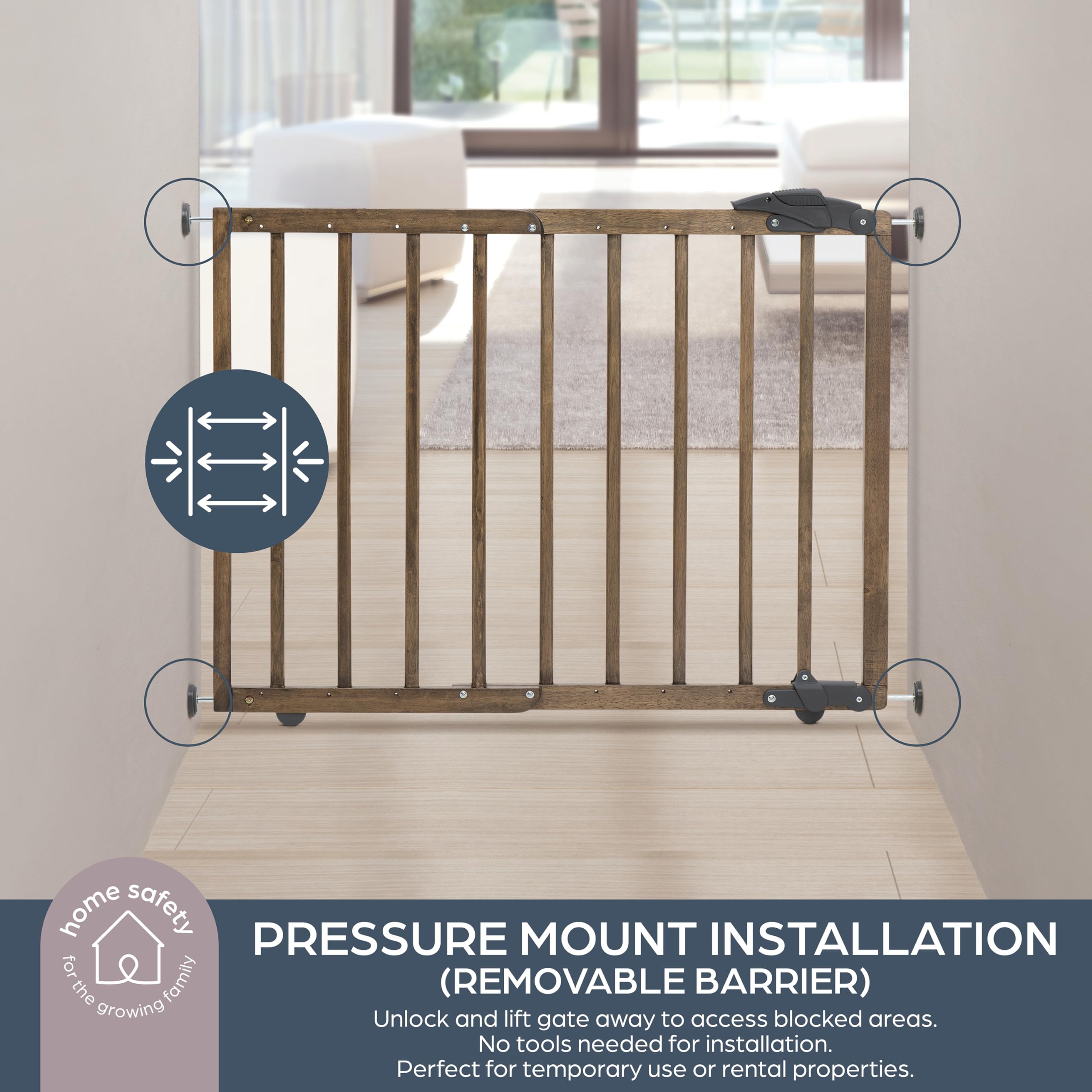 Foto 6 pulgar | Baby Gate Dreambaby Nottingham De Madera Rústica De 70 A 104 Cm - Venta Internacional.