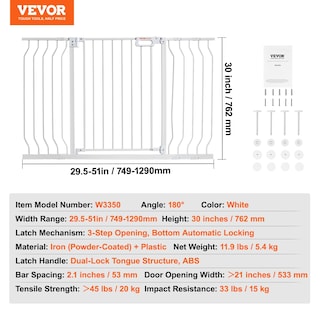 Foto 7 | Puerta De Seguridad Vevor 29.5-51 Extra Ancha Para Escaleras Y Puertas - Venta Internacional.