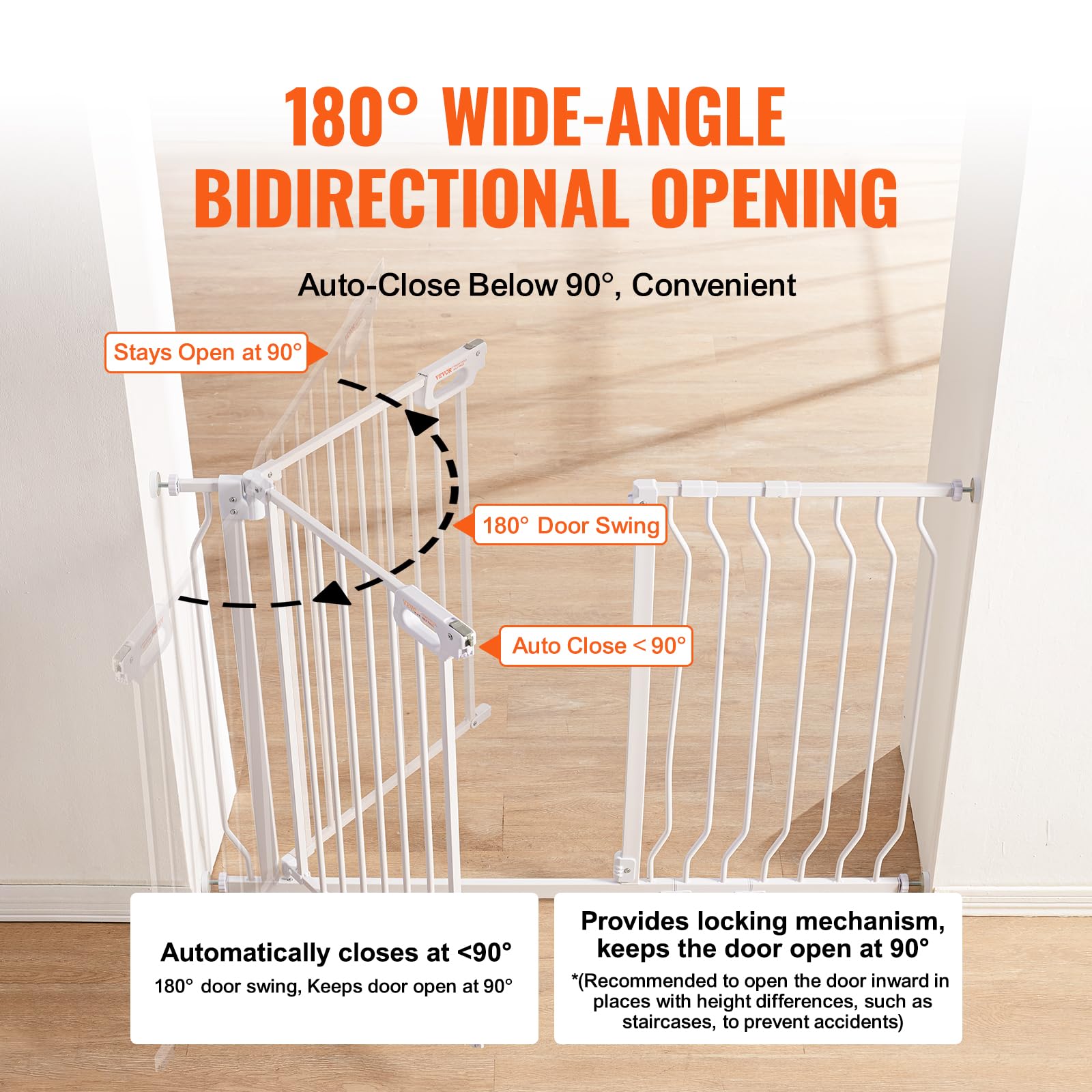 Foto 5 pulgar | Puerta De Seguridad Vevor De 75 A 118 Cm, Extra Alta, Con Cierre Automático Para Escaleras - Venta Internacional.