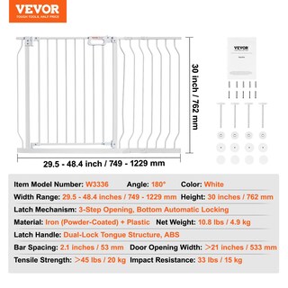 Foto 7 | Puerta De Seguridad Vevor De 75 A 118 Cm, Extra Alta, Con Cierre Automático Para Escaleras - Venta Internacional.