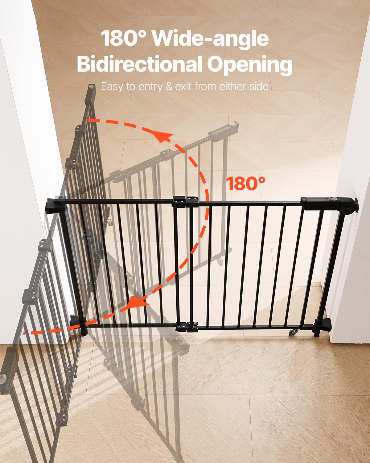 Foto 7 pulgar | Baby Gate Vevor Ajustable De 75 A 109,2 Cm De Ancho Y 71 Cm De Alto, Color Negro - Venta Internacional.