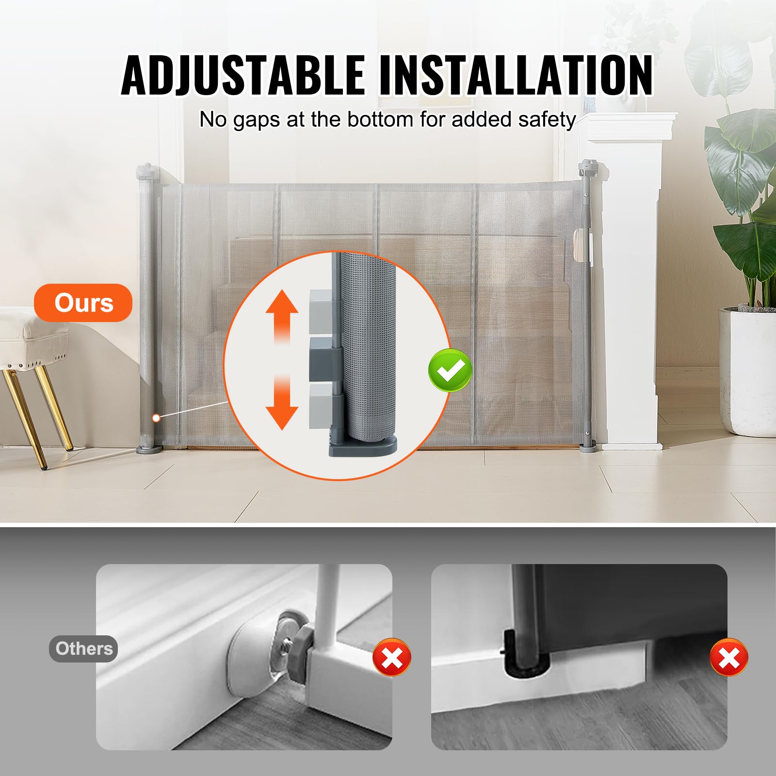 Foto 5 pulgar | Baby Gate Vevor Retráctil Para Escaleras De 86 A 152 Cm De Ancho Y 86 Cm De Alto - Venta Internacional.