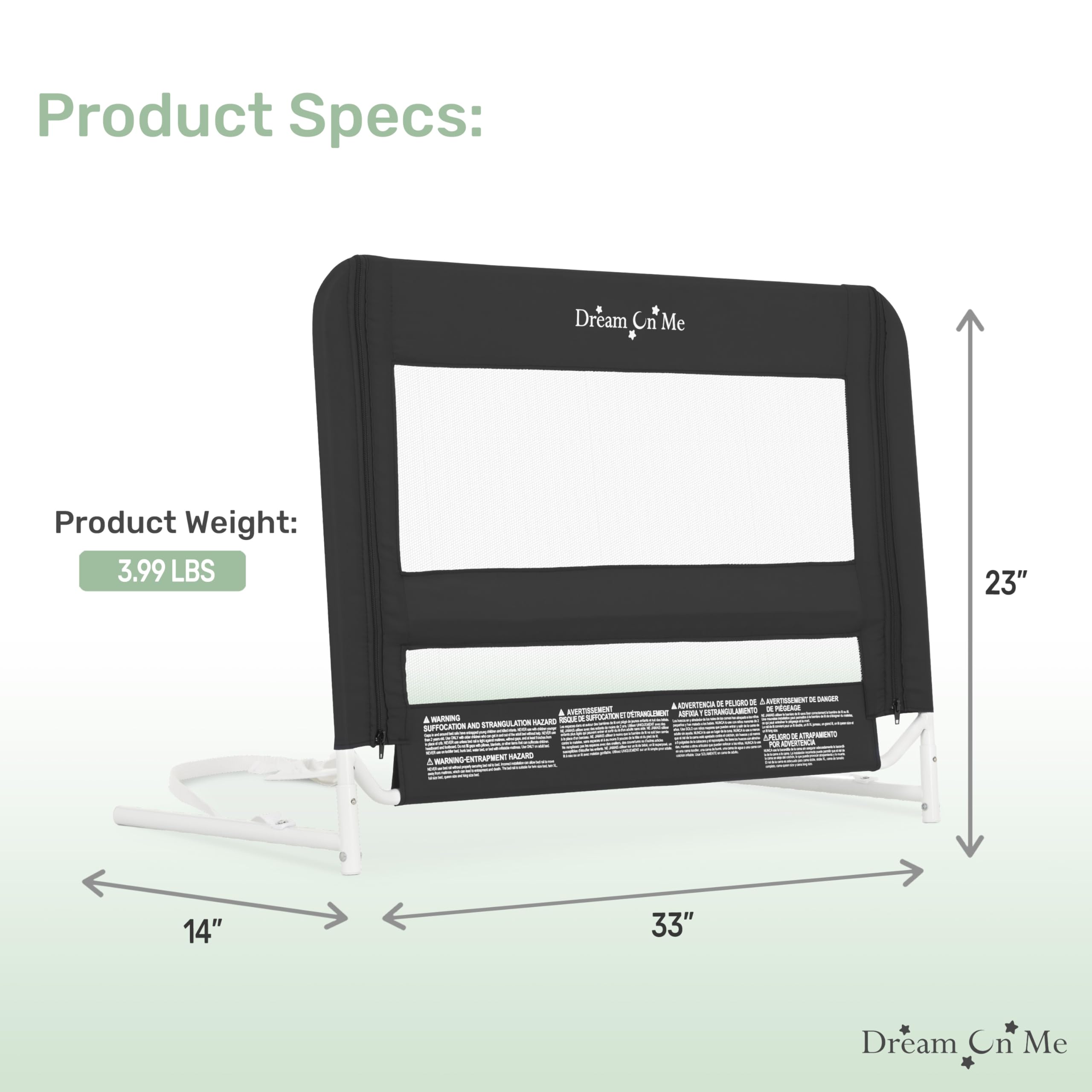 Foto 4 pulgar | Bed Rail Dream On Me, Malla De Seguridad Ligera Para Niños Pequeños - Venta Internacional.