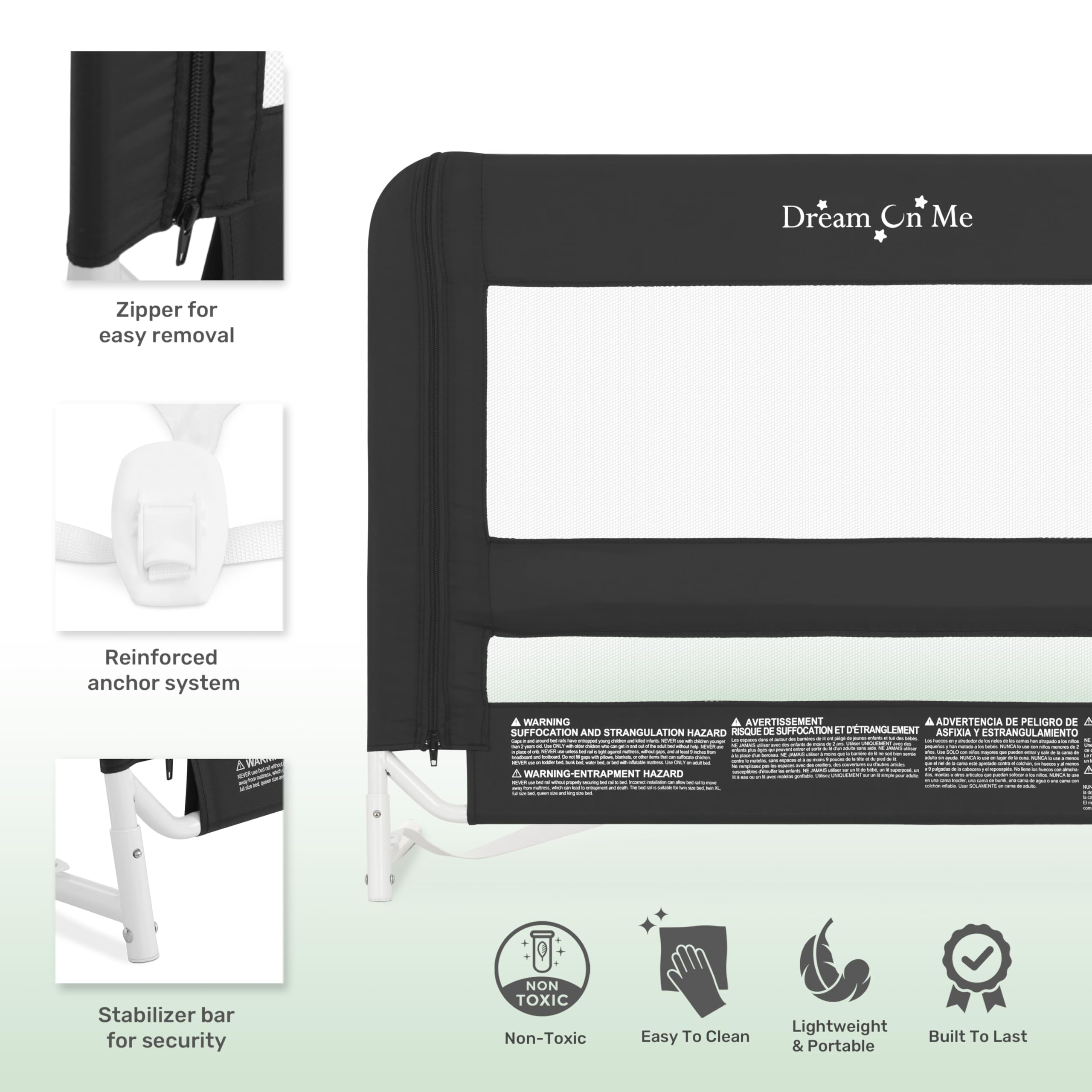 Foto 6 pulgar | Bed Rail Dream On Me, Malla De Seguridad Ligera Para Niños Pequeños - Venta Internacional.