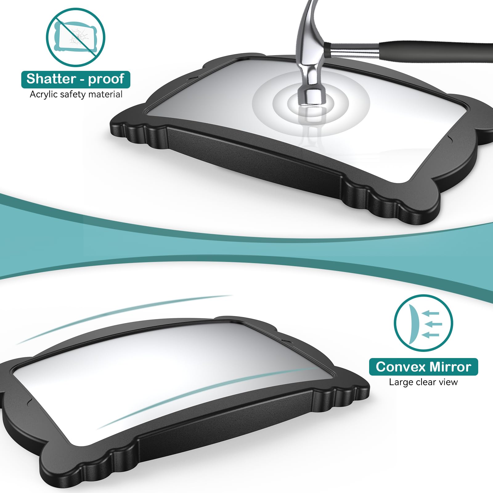 Foto 3 pulgar | Espejo De Coche Para Bebé Rohent, Ajustable 360°, Paquete De 2, Irrompible - Venta Internacional.