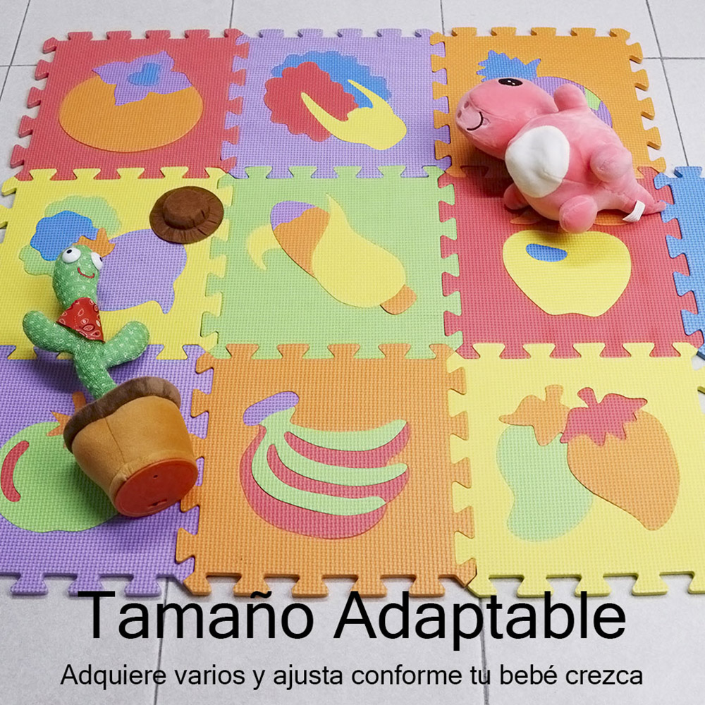 Foto 3 pulgar | Tapete De Fomi Armable Infantil Frutas Multicolor 10 Piezas