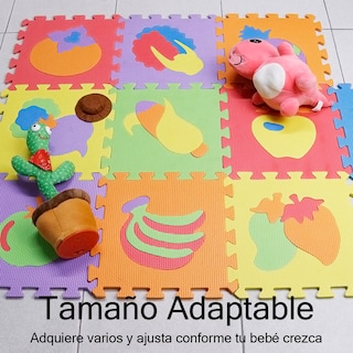 Foto 2 | Tapete De Fomi Armable Infantil Frutas Multicolor 10 Piezas