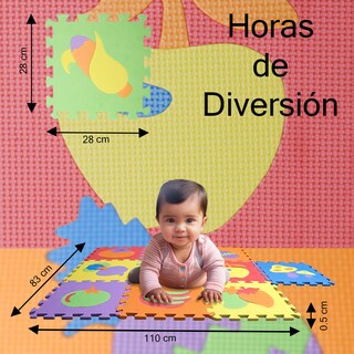 Foto 3 | Tapete De Fomi Armable Infantil Frutas Multicolor 10 Piezas