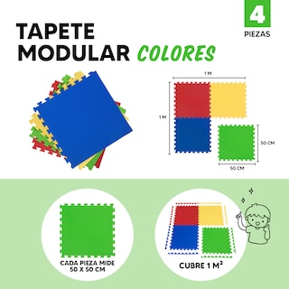 Foto 2 | Tapete Bebé Niños Prototipo Multicolor 4 Piezas