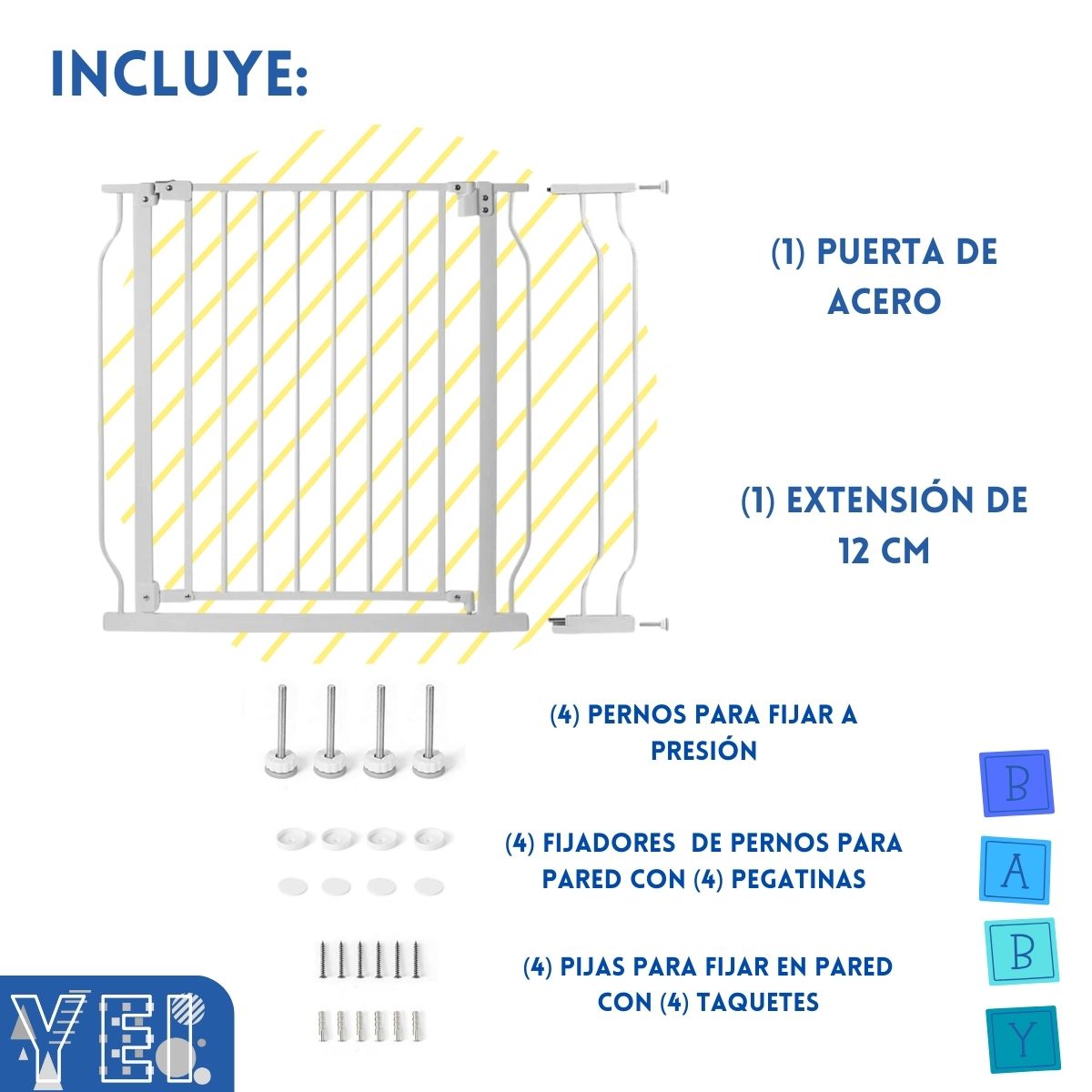 Foto 5 | Puerta De Seguridad Yei YEI-PSTR01WH para Bebés