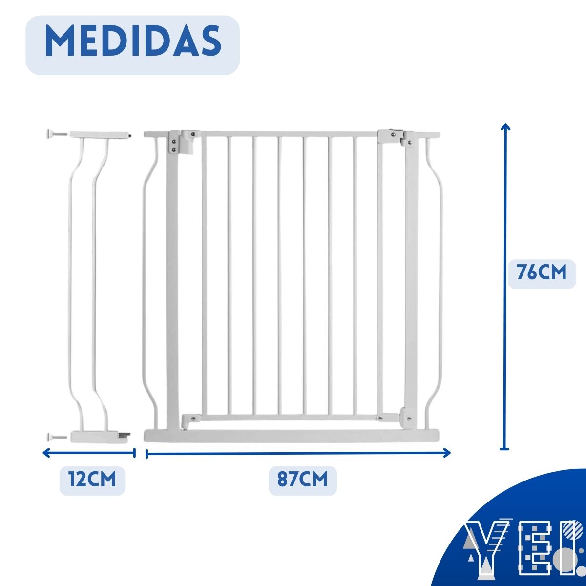 Foto 8 pulgar | Puerta De Seguridad Yei YEI-PSTR01WH para Bebés