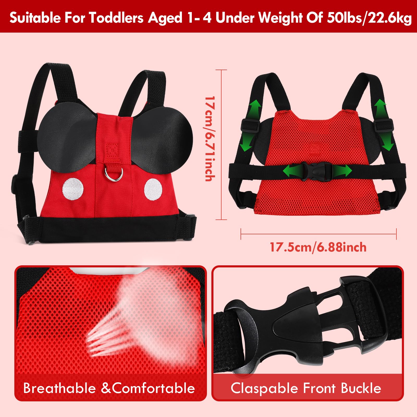 Foto 4 | Correa Para Niños Pequeños Lehoo Castle Mickey Anti Lost Wrish Link - Venta Internacional.