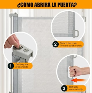 Foto 3 | Xtellar Puerta Seguridad Retráctil Y Expandible Para Bebé Y Mascotas 300x83 Cm