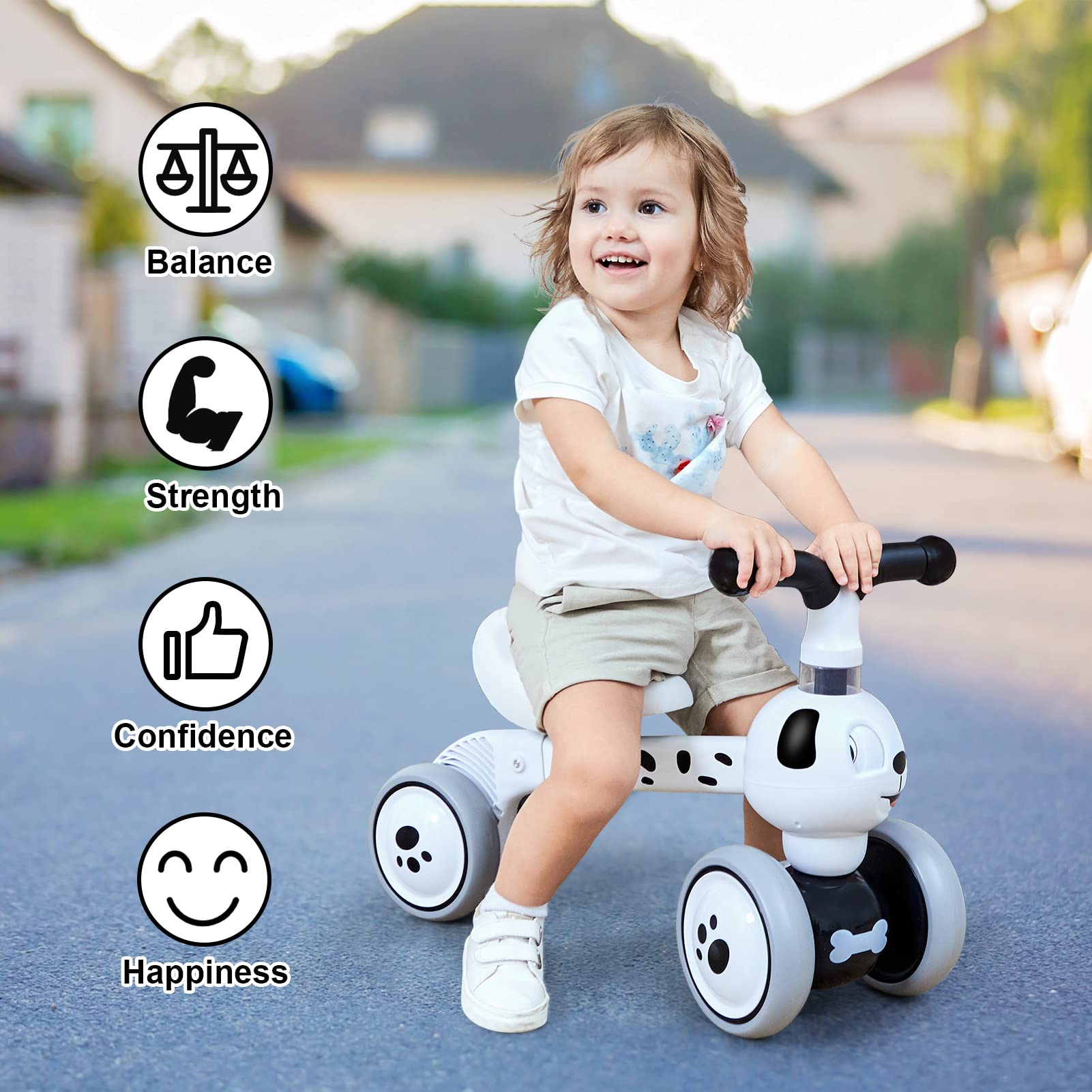 Foto 3 pulgar | Venta Internacional - Bicicleta Balance Ygjt Para Niños De 1 A 3 Años Con Ruedas Silent Spotty