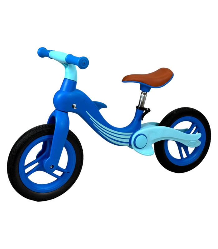 Bicicleta de Equilibrio y Balance Llanta de Goma Plegable Azul