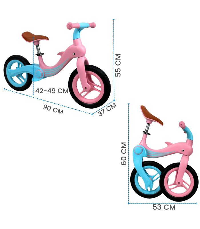 Foto 5 pulgar | Bicicleta de Equilibrio y Balance Llanta de Goma Plegable Rosa