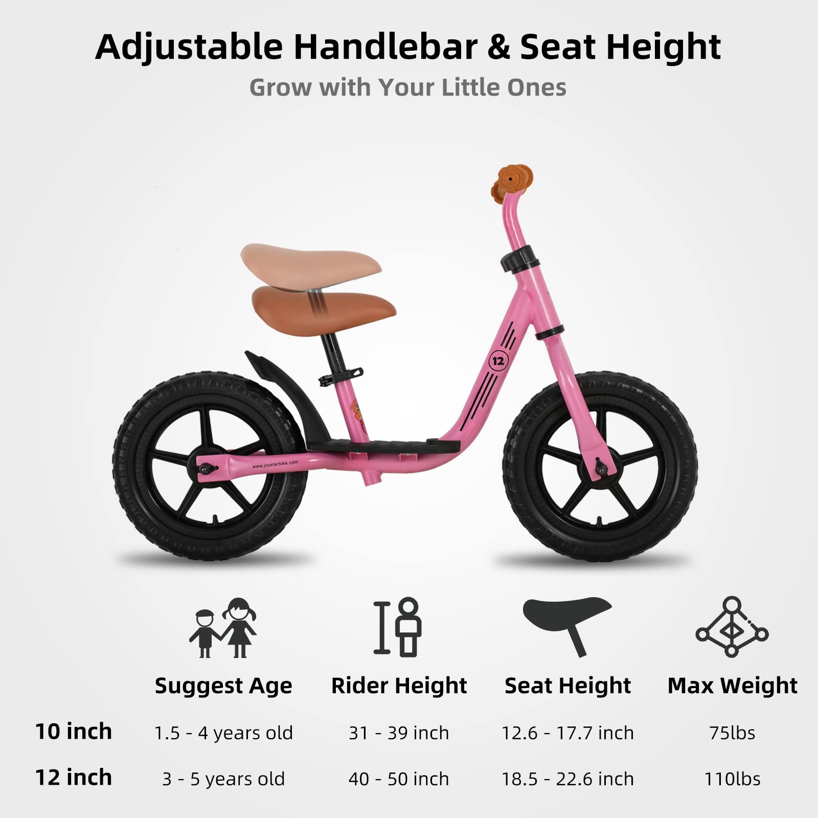 Foto 5 pulgar | Bicicleta de Equilibrio Joystar Rosa Infantil-Venta Internacional