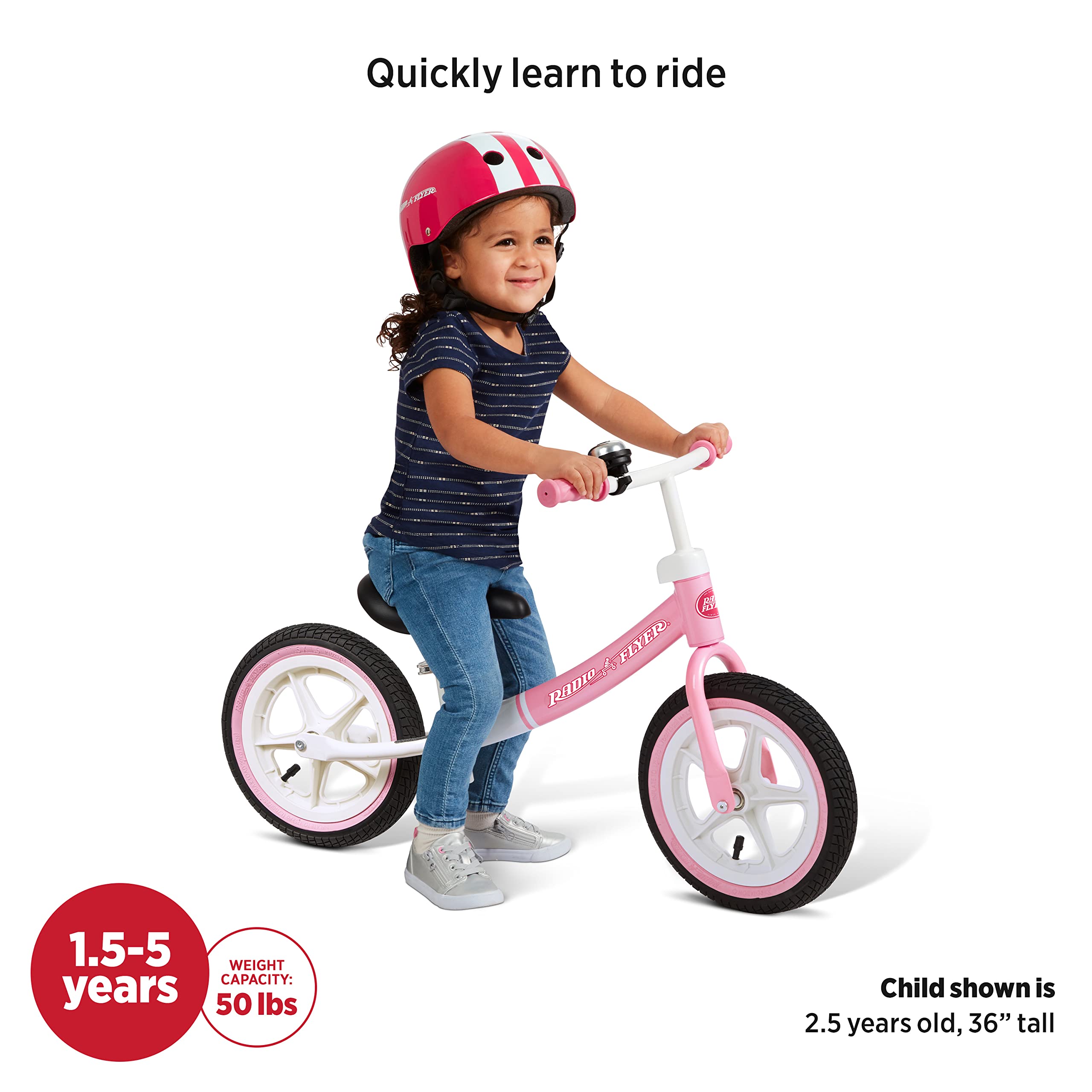 Foto 5 pulgar | Radio Balance Bike Flyer Air Ride Para Bebés De 1,5 A 5 Años, Color Rosa - Venta Internacional.