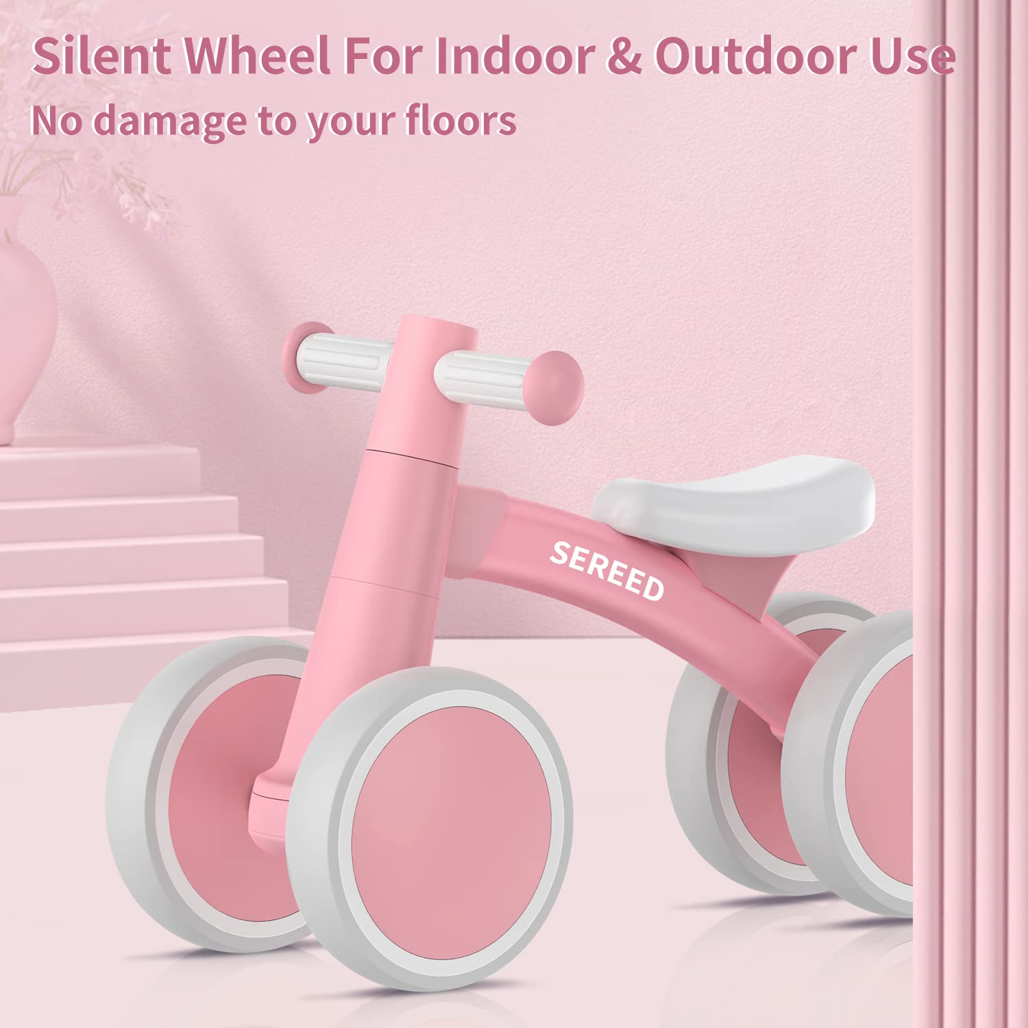 Foto 5 pulgar | Bicicleta Balance Sereed Baby Para Niños Y Niñas De 1 Año, Color Rosa - Venta Internacional.