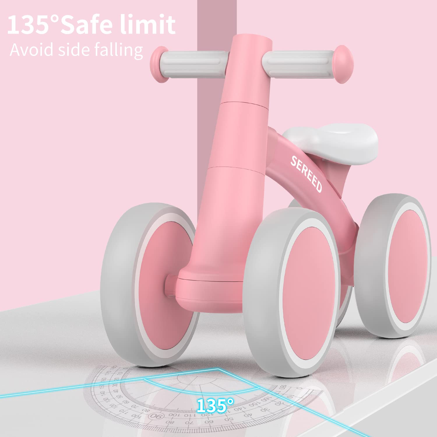 Foto 7 pulgar | Bicicleta Balance Sereed Baby Para Niños Y Niñas De 1 Año, Color Rosa - Venta Internacional.