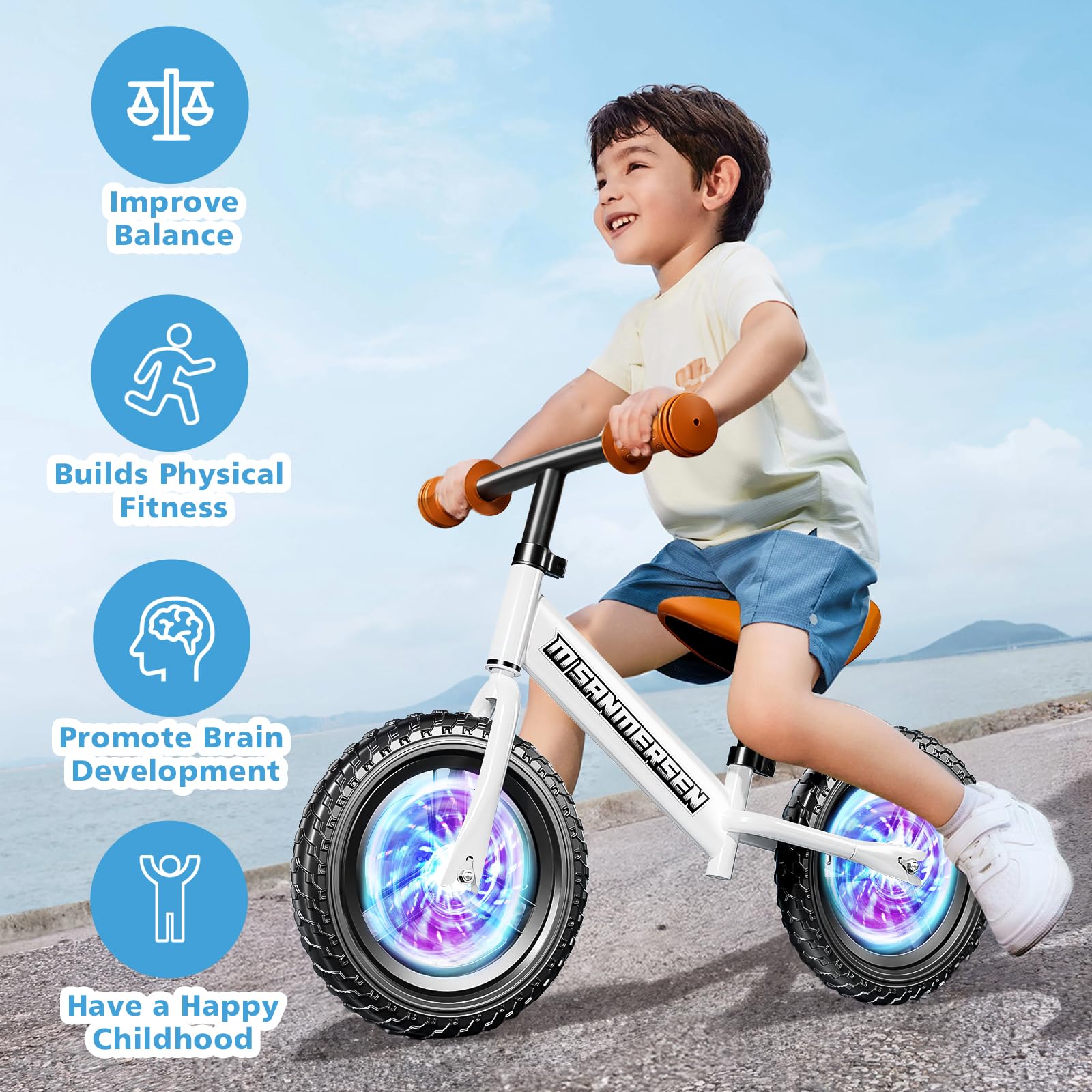 Foto 6 pulgar | Bicicleta Balance M Sanmersen Con Iluminación Colorida De 2 A 5 Años - Venta Internacional.