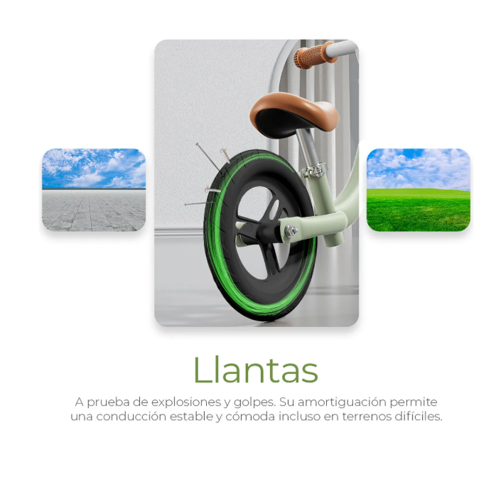 Foto 3 pulgar | Bicicleta De Equilibrio Sin Pedales Entrenadora Para Niños Color Verde