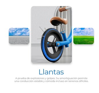 Foto 2 | Bicicleta De Equilibrio Sin Pedales Entrenadora Para Niños Color Azul