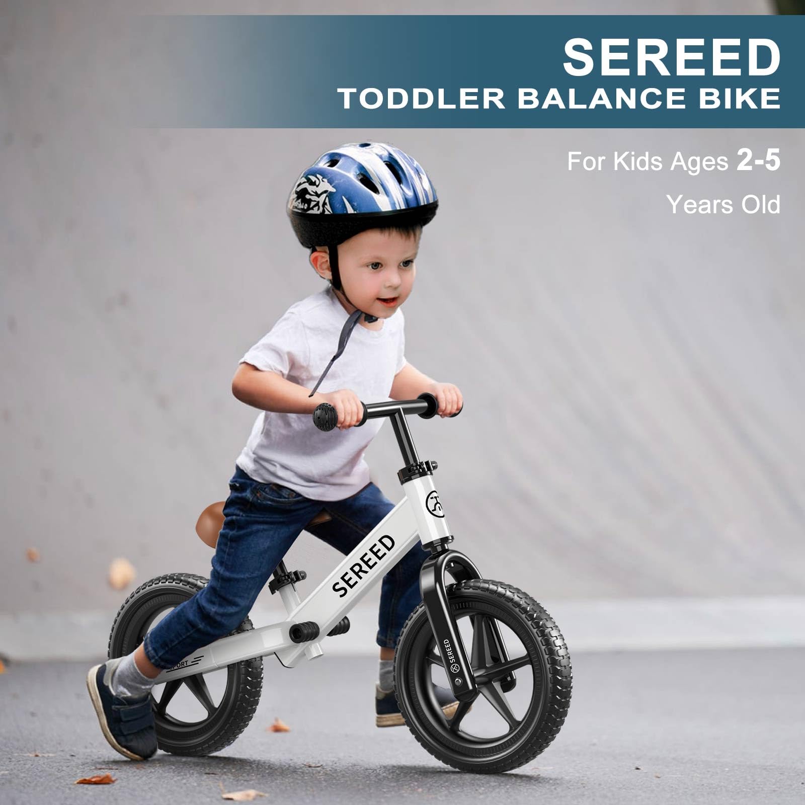 Foto 5 pulgar | Bicicleta Balance Bike Sereed Para Niños De 2 A 5 Años  Sin Herramientas  Ajustable  Blanca - Venta Internacional.