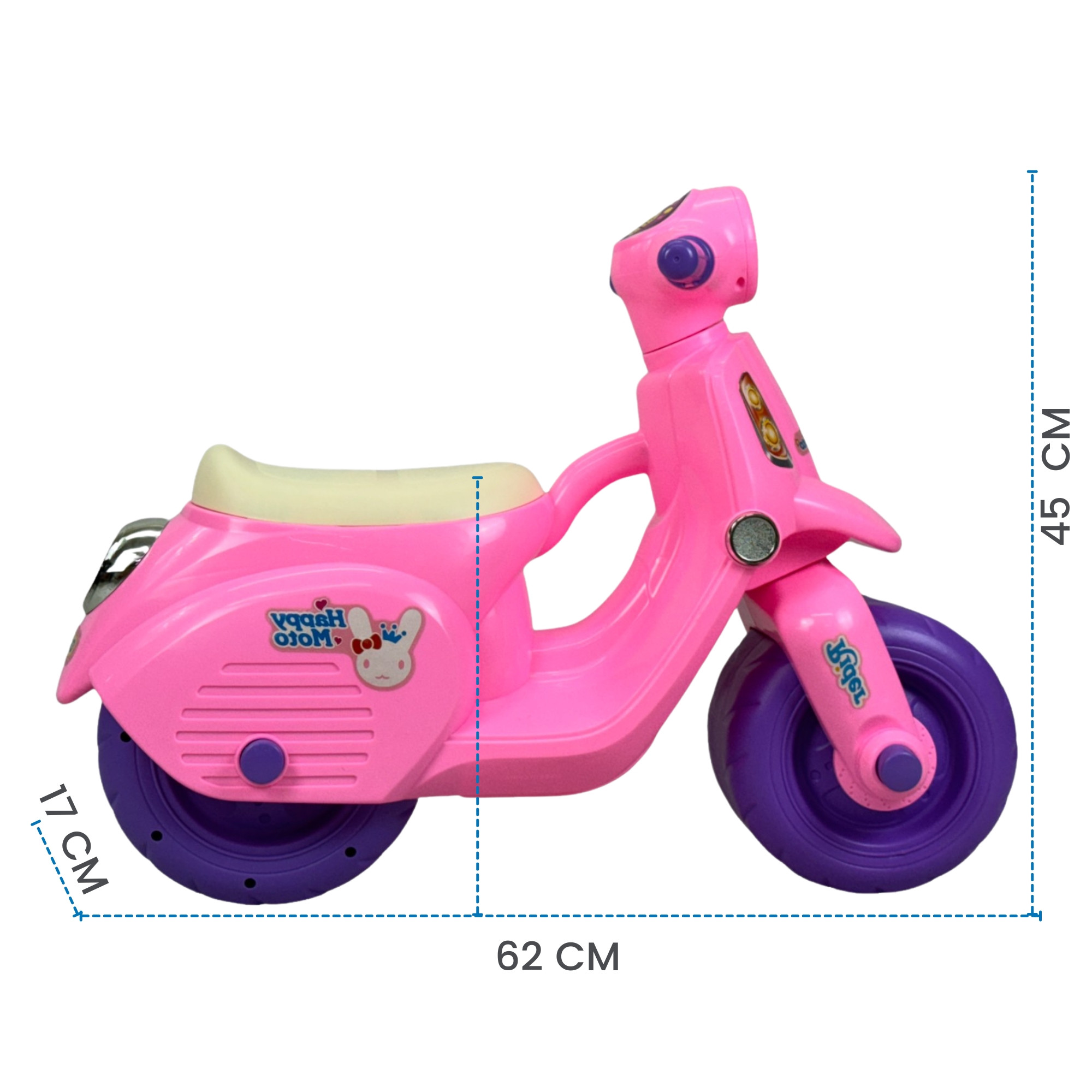 Foto 4 | Montable para Niños Moto Correpasillos Largo 62 CM color Rosa