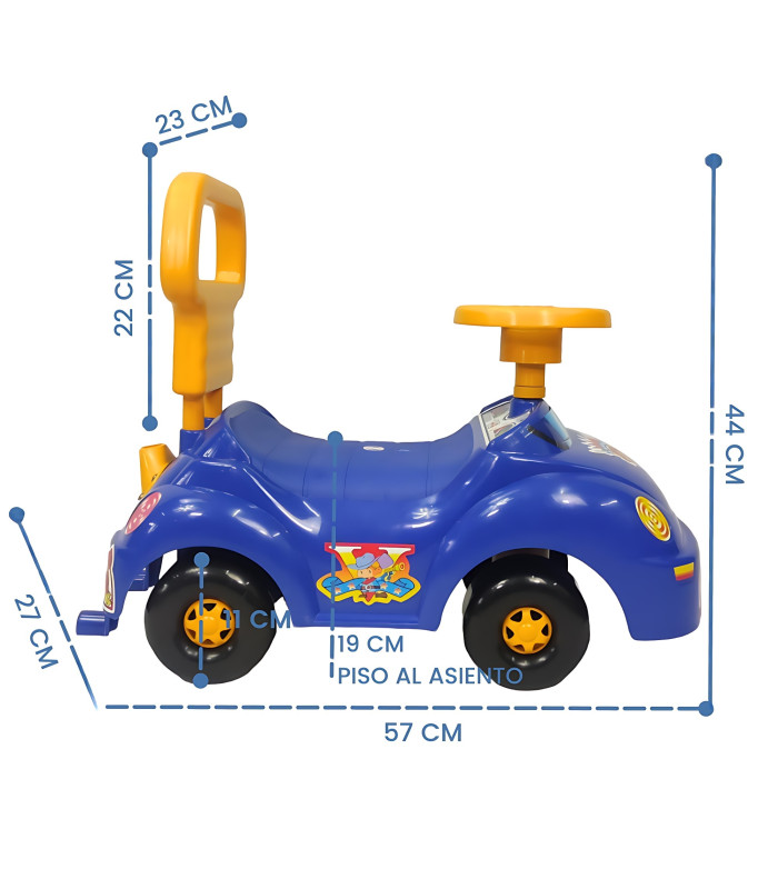 Foto 5 pulgar | Coche Montable Correpasillos Genérico IS-777-A Azul Deportivo con Respaldo y Claxon