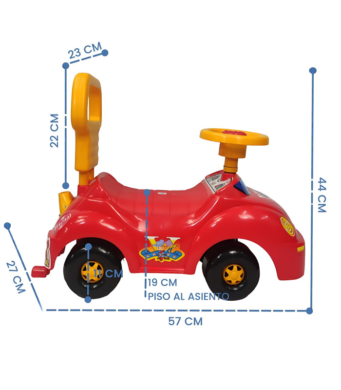 Foto 5 pulgar | Coche Montable Correpasillos Genérico IS-777-A Rojo Deportivo con Respaldo y Claxon