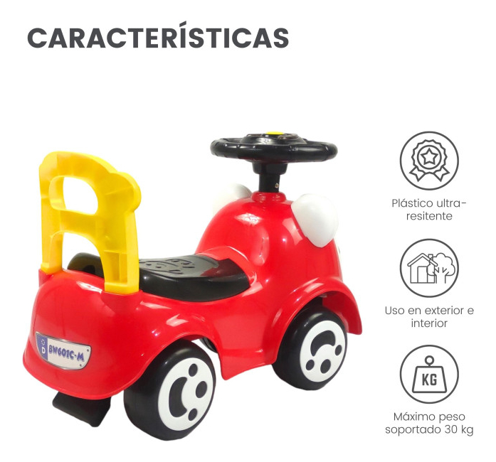 Foto 4 pulgar | Carrito Montable Funbu con Sonido y Luz  Rojo