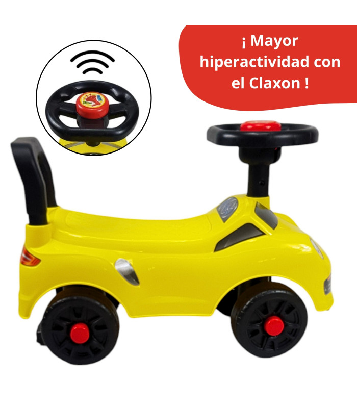 Foto 2 | Montable Para Niños Carrito Correpasillos 48 cm Con Respaldo - Amarillo