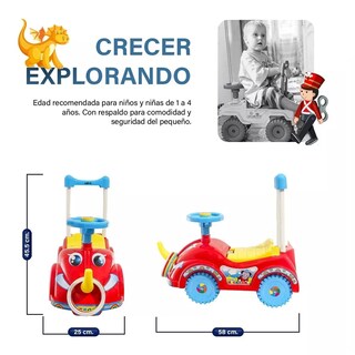 Foto 5 | Carro Montable Para Niños Mytoy Elefante Push Car Rojo