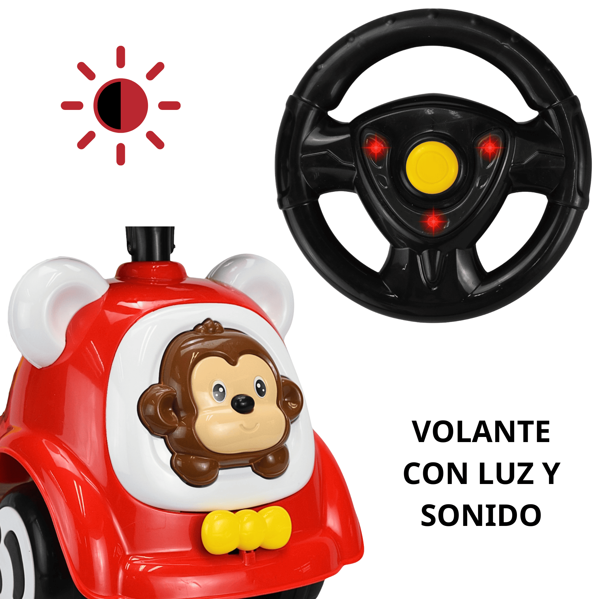 Foto 3 pulgar | Montable Correpasillos Para Niños Con Luz Y Sonido Seguro Anticaidas - Rojo
