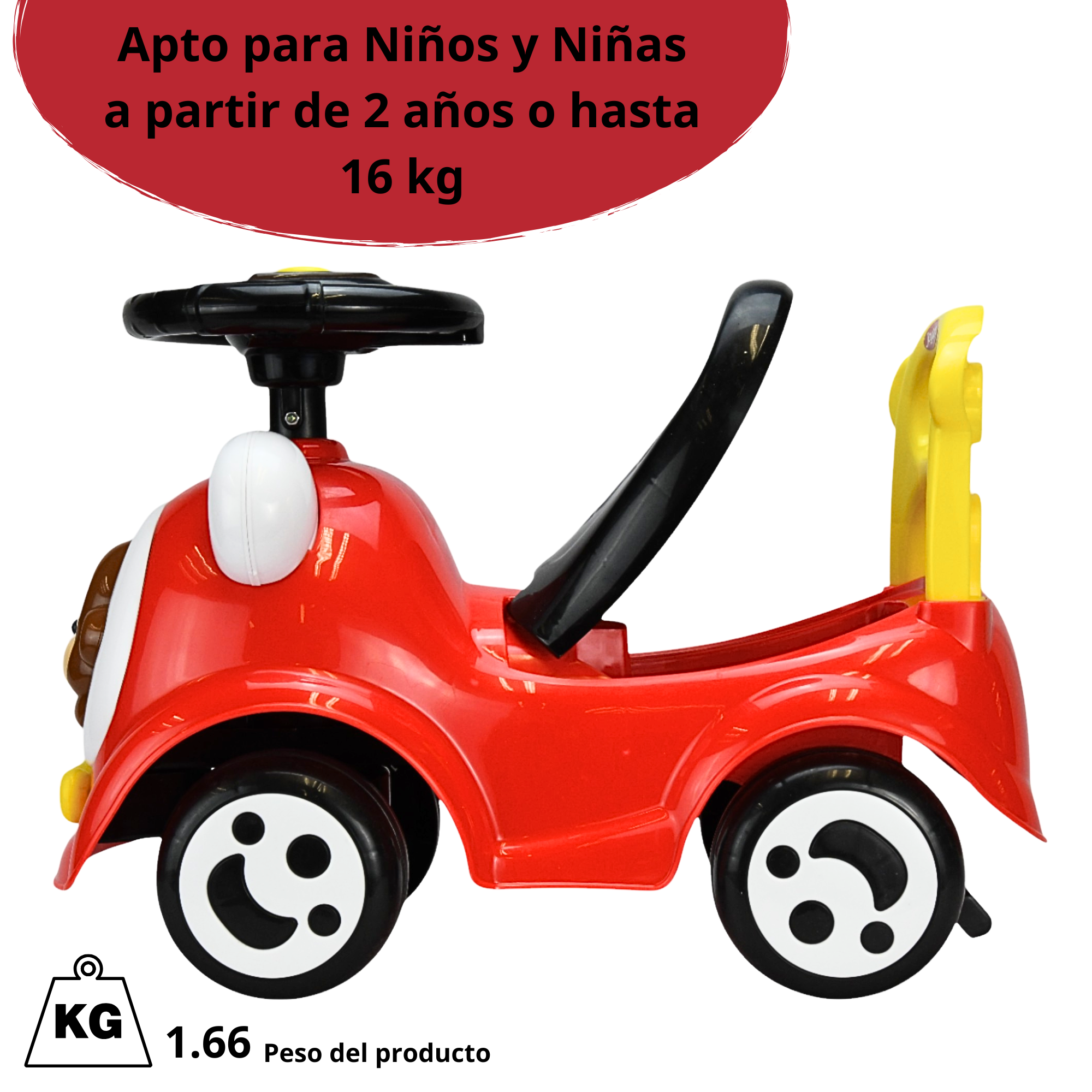Foto 6 pulgar | Montable Correpasillos Para Niños Con Luz Y Sonido Seguro Anticaidas - Rojo