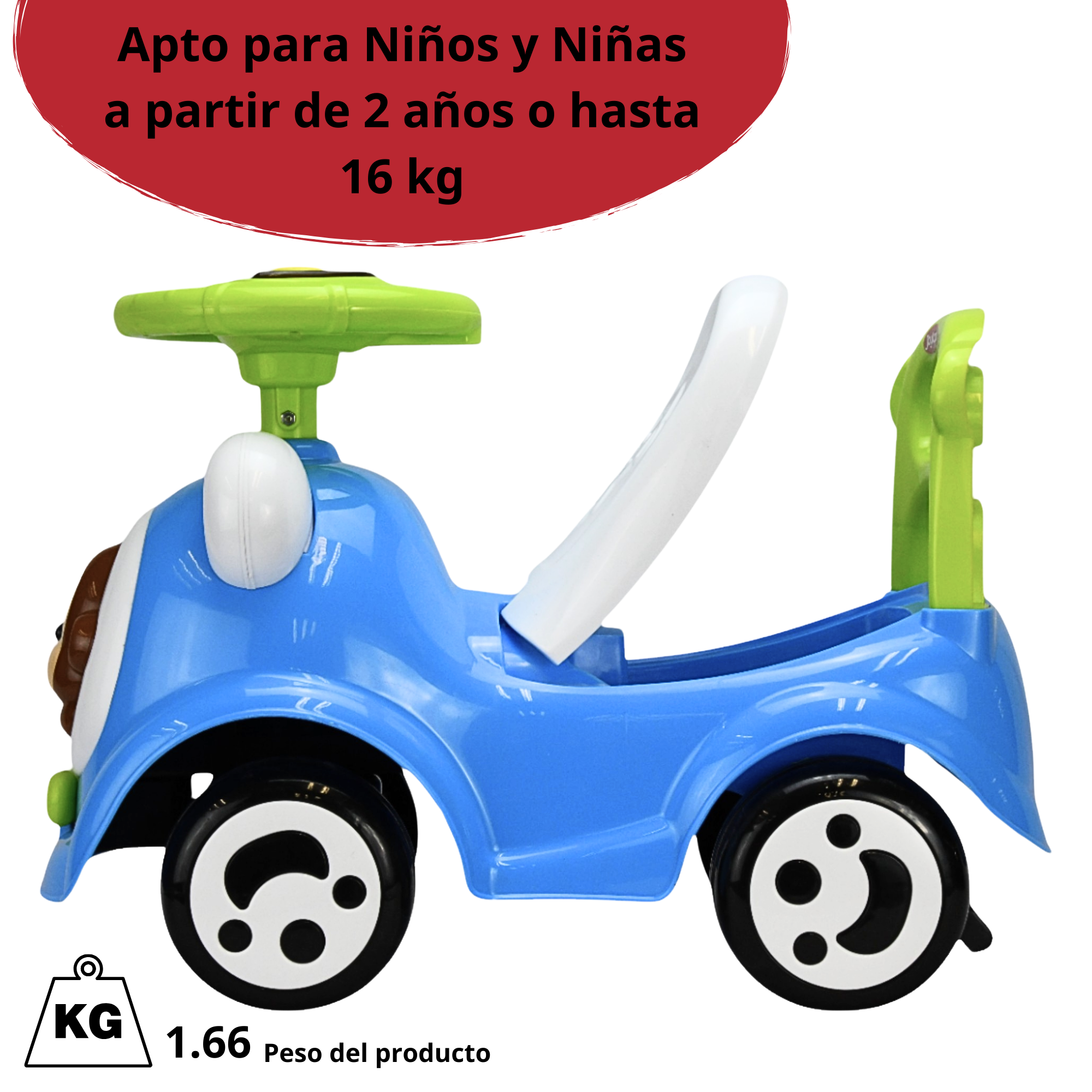 Foto 6 pulgar | Montable Correpasillos Para Niños Con Luz Y Sonido Seguro Anticaidas - Azul