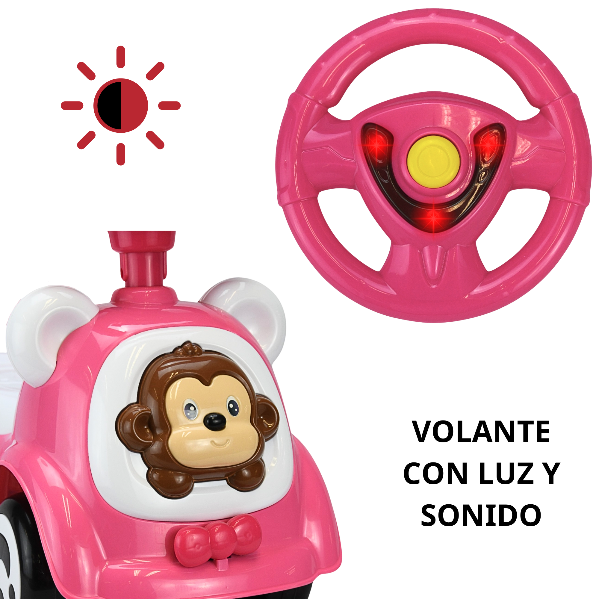 Foto 3 pulgar | Montable Correpasillos Para Niños Con Luz Y Sonido Seguro Anticaidas - Rosa