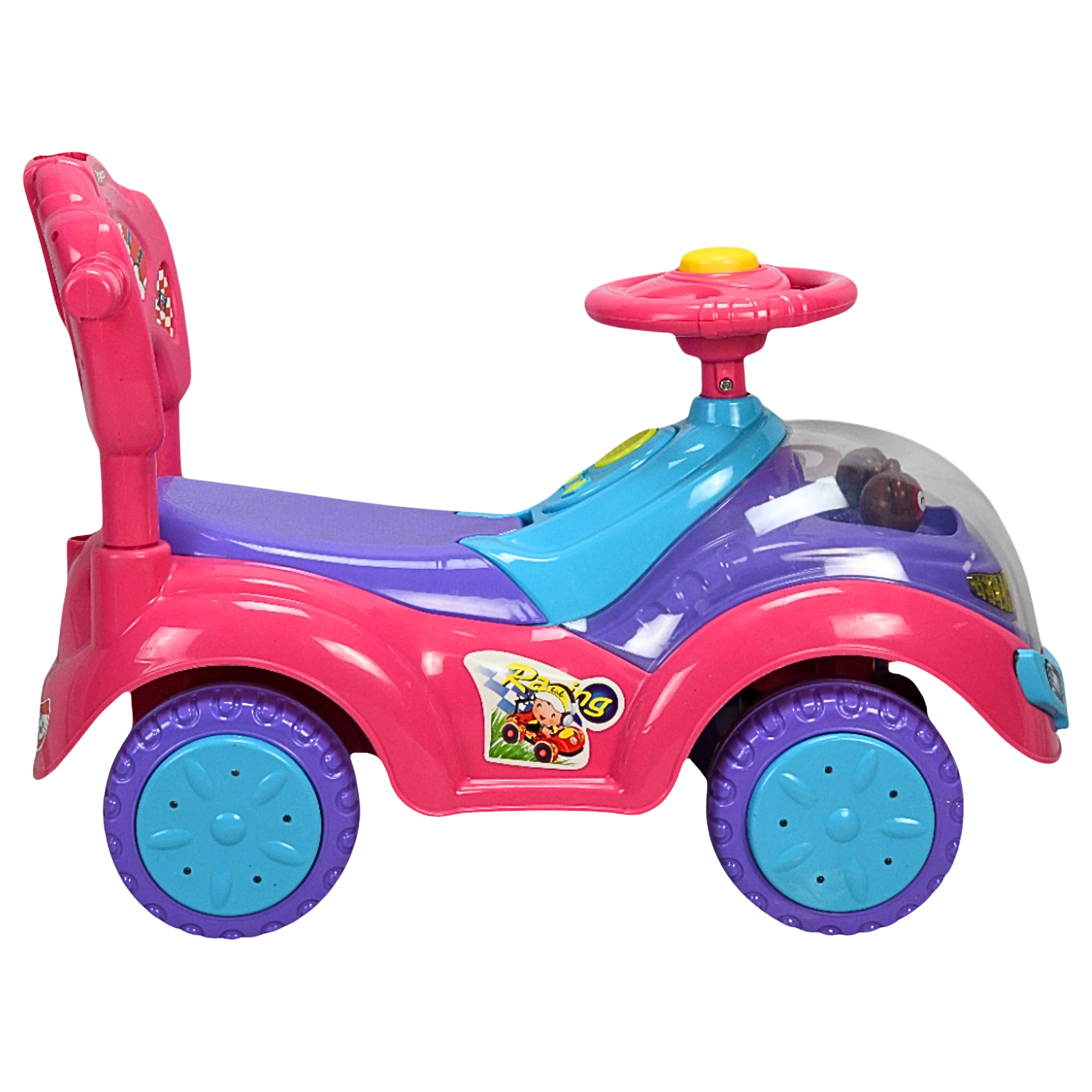Foto 6 pulgar | Montable Correpasillos Para Niños Con Luz Y Sonido Bastón Con Toldo Protector - Rosa